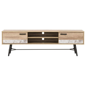 Atlin Designs Modern Engineered Wood TV Stand for TVs up to 85" in Warm Beige
