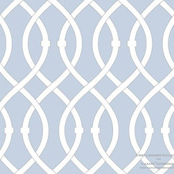 Casart coverings - Lt. Blue Lively Lattice - Custom Printed Removable Wallpaper - Wallpaper