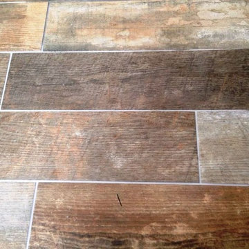 Changing the Colour of Grout on a Wood Effect Floor in Victoria Dock