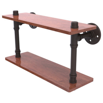 Allied Brass Pipeline Collection 16"Ironwood Double Shelf