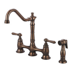 Americana Kitchen Bridge Faucet with Side Spray - 2AM501-ORB - Kitchen Faucets
