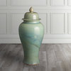 Large Temple Jar, Jade Fusion 17X39"H