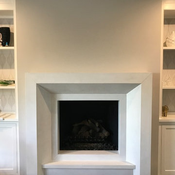White Concrete Fireplace Surround