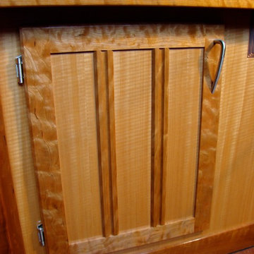 Figured cherry kitchen cabinets