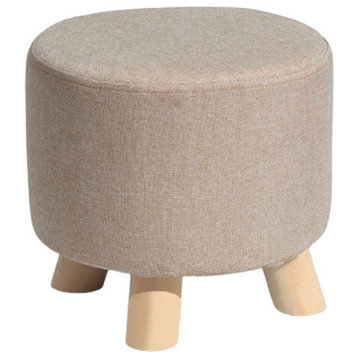 Round Modern Ottoman Made of Solid Wood, G