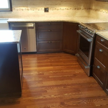 Hickory cabinets with dark finish