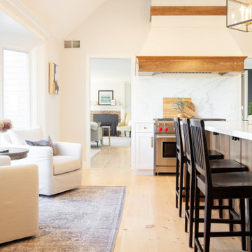 Simsbury Transitional Kitchen with Hickory Island