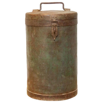 Rustic Antique Metal Storage Drum
