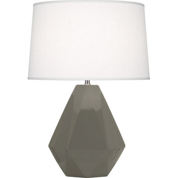 Robert Abbey Delta 1 Light Table Lamp, Ash Glazed Ceramic - CR930