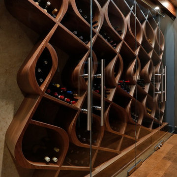 'Q-Curve' Wine Wall - Custom Wine Racking by Genuwine Cellars