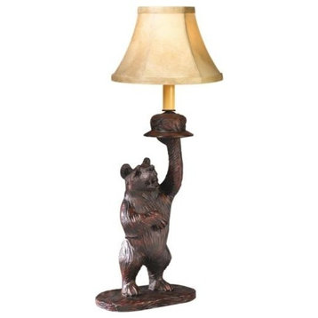 Sculpture Table Lamp Rustic Honey Pot Bear Hand Painted OK Casting