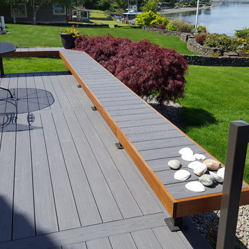 Waterfront Deck Living - Custom Built In Benches