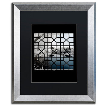 Philippe Hugonnard 'Navy Blue ' Art, Silver Frame, Black Matte, 20"x16"