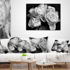 Bunch of Roses Black and White Floral Throw Pillow, 18"x18"
