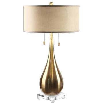 Gold Brass Teardrop Table Lamp