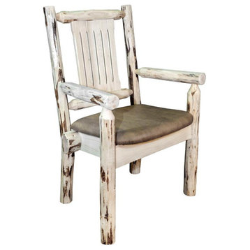 Montana Woodworks Handcrafted Wood Captain's Chair in Natural Lacquered