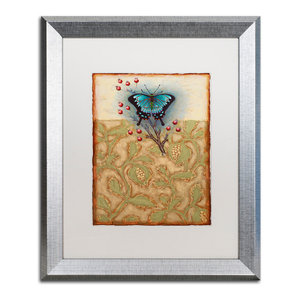 Butterfly Gold Blue Framed Painting Print Contemporary Prints And Posters By Marmont Hill