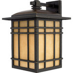 Quoizel Lighting - Hillcrest 1-Light Large Wall Lantern, Imperial Bronze, Linen Glass, 11"x12"x16" - A design made for classic Arts & Crafts style homes, but looks great on contemporary or modern homes as well. The opaque linen glass softens the light, reducing glare and hot spots. Imperial Bronze Finish with Linen Glass