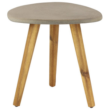 Modern Gray Wood Outdoor Accent Table 77415