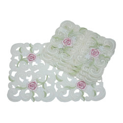 Xia Home Fashions - Dainty Rose 12"x18" Placemat, Set of 4 - Placemats