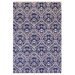 Bareens Designer Rugs - Abstract Nabila Blue/Ivory Wool&Silk Rug - 6'0'' x 9'1'' - An elegant hand knotted rug made of finest quality wool and viscous is a brilliant foundation for any room. Breathtaking intricate design with mesmerizing Intricacy with pleasing color palette will enumerate another dimension to your decor.