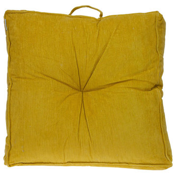 Parkland Collection Alena Transitional Yellow Floor Pillow FLRL21183P