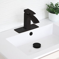 STYLISH 6 1/8" Matte Black Bathroom Square Deck Plate