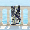 Tuscany 100% Cotton Mandala Stripes Henna Design Round Beach Towel, 60"