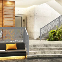 Laser-cut Aluminum Panel Infill - Stair Parts