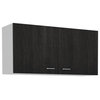 Bowery Hill Modern Engineered Wood Wall Cabinet in Espresso/White