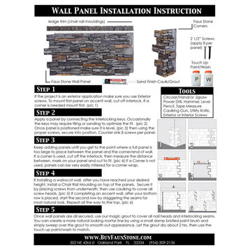 Faux Stone Wall Panel - ALPINE, Mocha, 24in X 48in Wall Panel