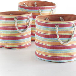 Striped Barrel Bags - Orange - Storage And Organization