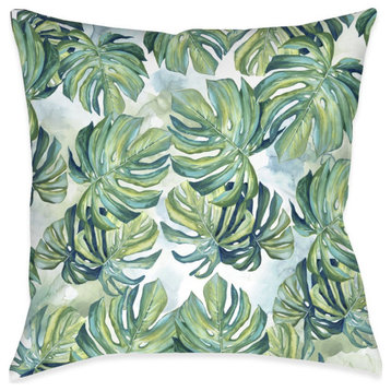 Flourishing Shades of Green Palms Indoor Pillow, 18"x18"