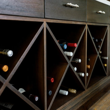MAQUERA MAHOGANY AND QUARTZ BUILT-IN CABINETS