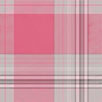 "Pink Tartan Plaid Tweed" Pillow 18"x18"