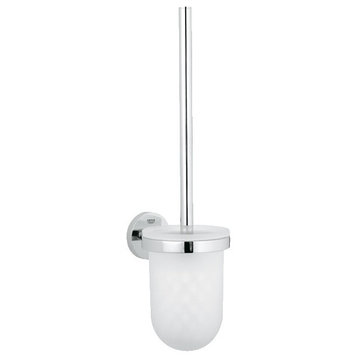 Grohe 40 374 Essentials Wall Mounted Toilet Brush Holder - Starlight Chrome