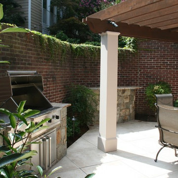 Custom Pergola, Outdoor Grill and Gathering Bar