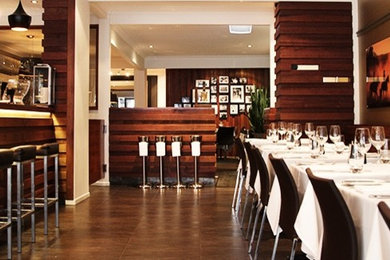 Trendy dining room photo in Brisbane