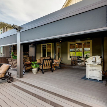 Enclosed StruXure Adjustable Pergola Outdoor Sitting Area with Lights & Heaters