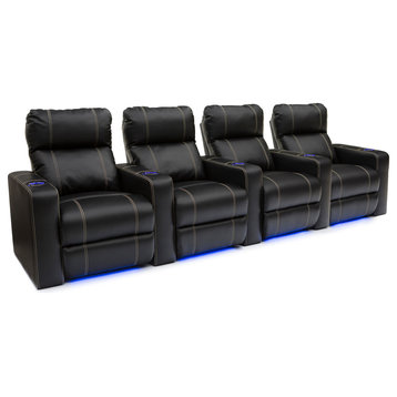 Seatcraft Dynasty Home Theater Seating Leather Gel Power Recline, Row of 4