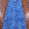 2' 6" X 10' Cowhide Hand Stitched Overdyed Runner Rug - Q2690