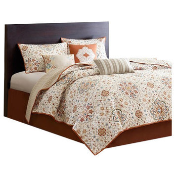 Madison Park Printed 6-Piece Coverlet Set, Full/Queen