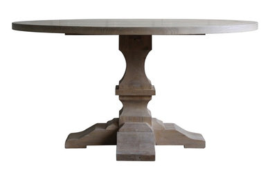 Alsace Reclaimed Elm Round Pedestal Dining Table