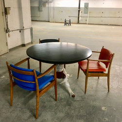 CN Coterie Dining Table Set with Genuine Leather Chairs - Dining Sets