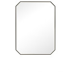 James Martin Vanities - Rohe 30" Octagon Mirror, Champagne Brass, Matte Black - A minimalistic metal frame surrounds the beautiful 30" octagonal Rohe beveled mirror. Inspired by modern framed canvas art, the mirror appears as if it is floating inside the frame, adding visual interest. The simplicity, elegance, and neutrality of the Matte Black finish making the Rohe mirror collection the perfect accent for your bathroom vanity and living spaces.