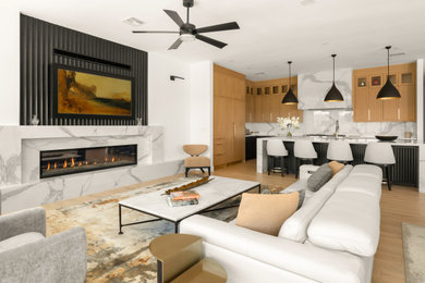Example of a trendy living room design in Phoenix