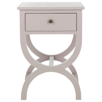 Casey Accent Table With Storage Drawer Gray/Mauve