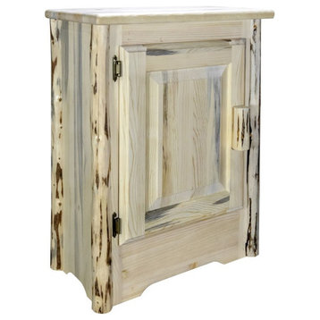 Montana Woodworks Left Hinged Transitional Wood Accent Cabinet in Natural