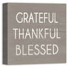 "Grateful Thankful Blessed" Canvas Wall Art, 16"x16"