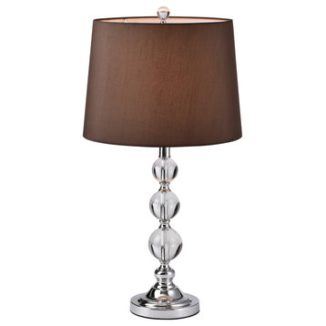 Warehouse of Tiffany's TM250/1 Aisha Chrome 1 Light, Metal, Crystal Table Lamp